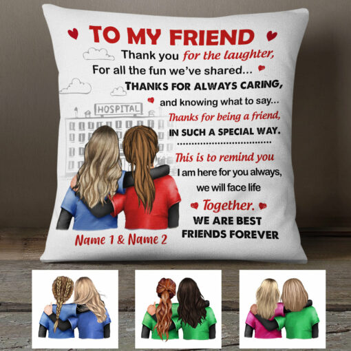 Personalized To My Bestie Nurse Friends Pillow