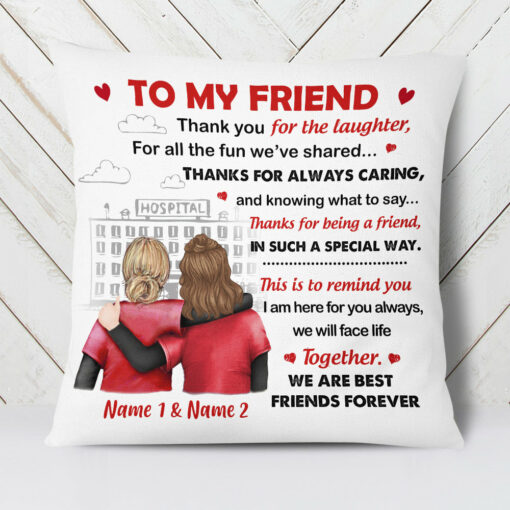 Personalized To My Bestie Nurse Friends Pillow