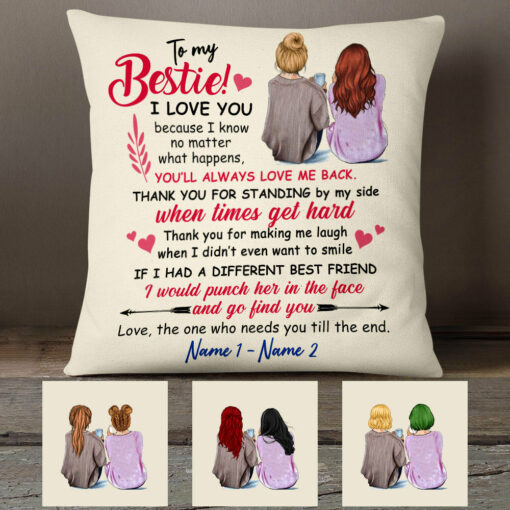 Personalized To My Bestie Pillow