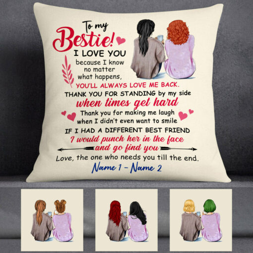 Personalized To My Bestie Pillow