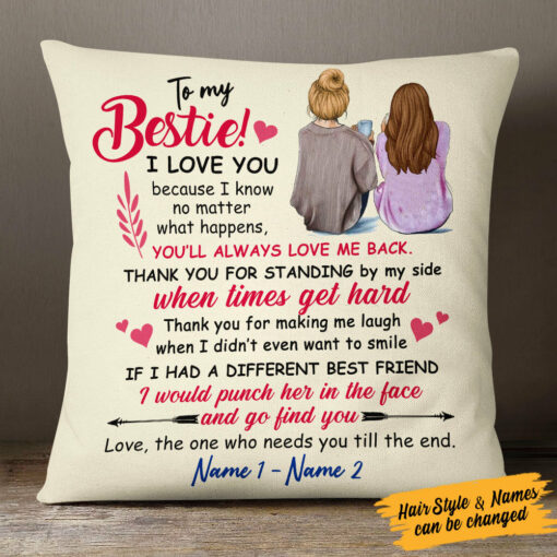 Personalized To My Bestie Pillow