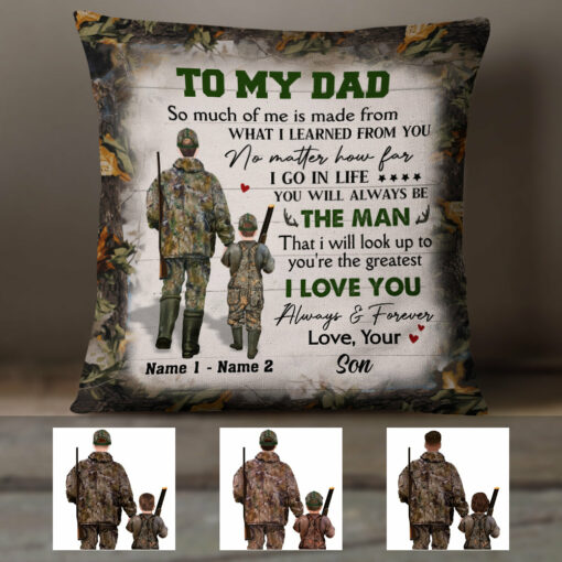 Personalized To My Dad Hunting Pillow