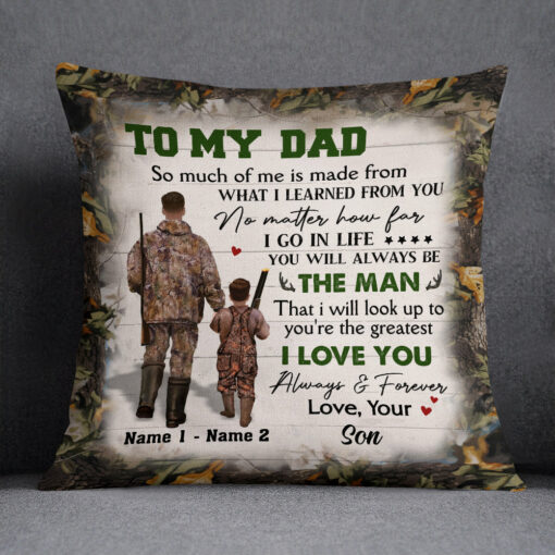 Personalized To My Dad Hunting Pillow