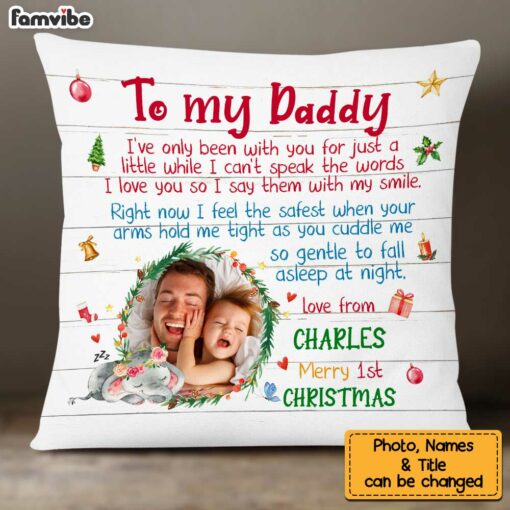 Personalized To My Daddy Baby First Christmas Pillow