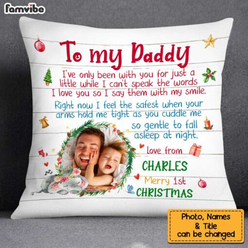 Personalized To My Daddy Baby First Christmas Pillow