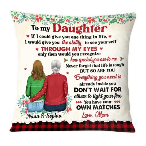 Personalized To My Daughter Christmas Pillow