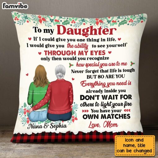 Personalized To My Daughter Christmas Pillow