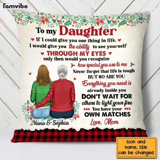 Personalized To My Daughter Christmas Pillow