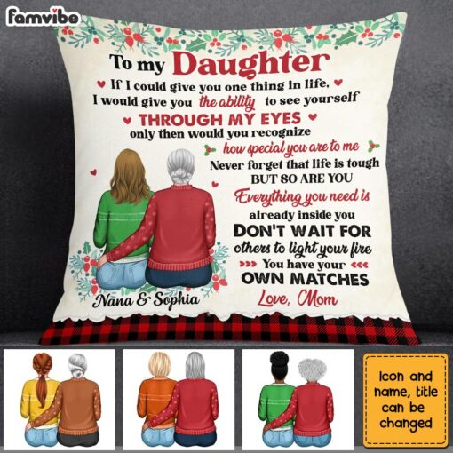 Personalized To My Daughter Christmas Pillow