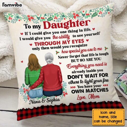 Personalized To My Daughter Christmas Pillow