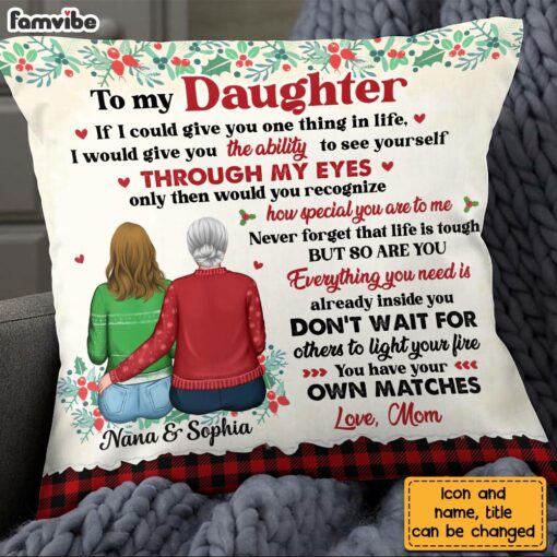 Personalized To My Daughter Christmas Pillow