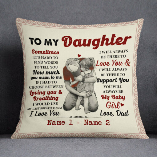 Personalized To My Daughter Dad Pillow