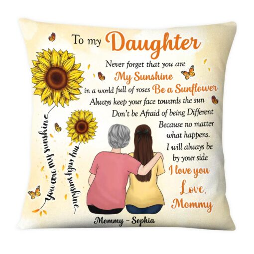 Personalized To My Daughter Sunflower From Mom Pillow