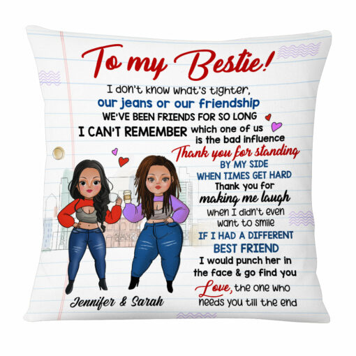 Personalized To My Friend Thank You Sisters Pillow