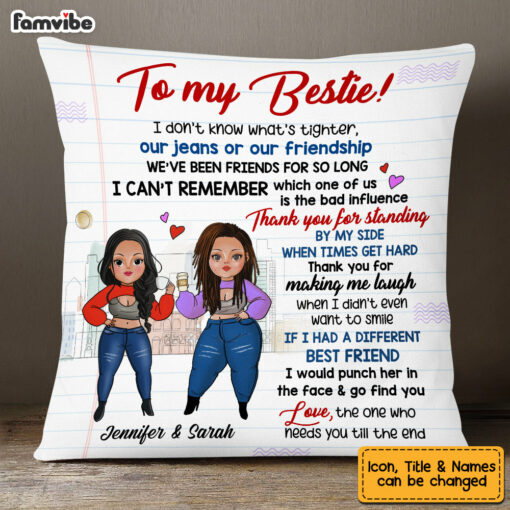 Personalized To My Friend Thank You Sisters Pillow