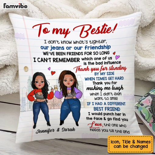 Personalized To My Friend Thank You Sisters Pillow