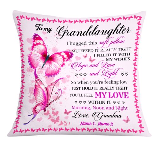 Personalized To My Granddaughter Butterfly Pillow