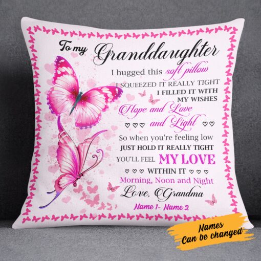 Personalized To My Granddaughter Butterfly Pillow