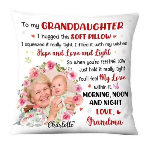 Personalized To My Granddaughter Elephant Photo Pillow