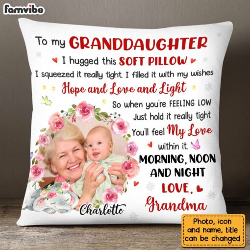 Personalized To My Granddaughter Elephant Photo Pillow