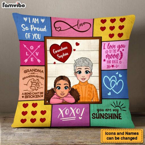 Personalized To My Granddaughter From Grandma A Bond Can’t Be Broken Pillow