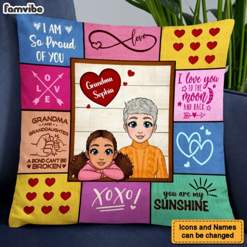 Personalized To My Granddaughter From Grandma A Bond Can’t Be Broken Pillow