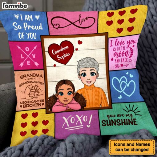 Personalized To My Granddaughter From Grandma A Bond Can’t Be Broken Pillow