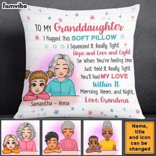 Personalized To My Granddaughter From Grandma Hug This Pillow