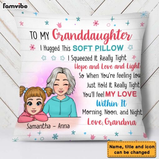 Personalized To My Granddaughter From Grandma Hug This Pillow