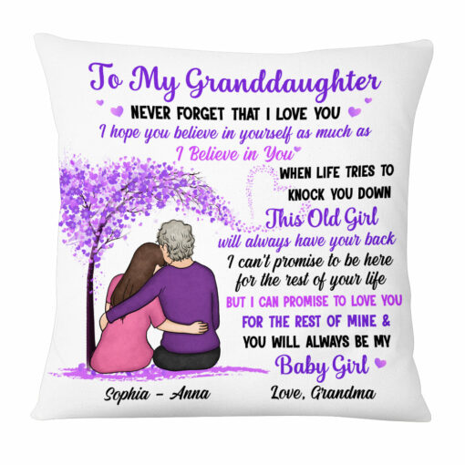 Personalized To My Granddaughter From Grandma Purple Tree Pillow