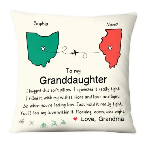 Personalized To My Granddaughter Hug This Long Distance Pillow