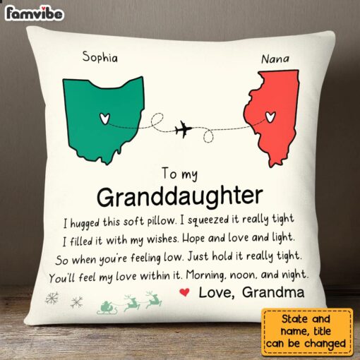 Personalized To My Granddaughter Hug This Long Distance Pillow