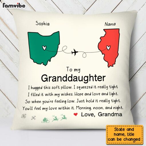 Personalized To My Granddaughter Hug This Long Distance Pillow