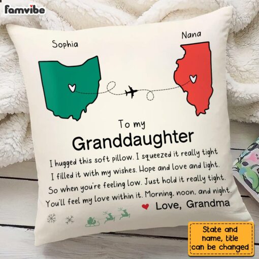 Personalized To My Granddaughter Hug This Long Distance Pillow