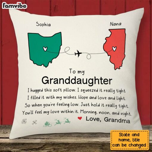 Personalized To My Granddaughter Hug This Long Distance Pillow