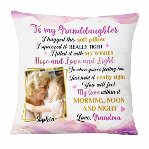 Personalized To My Granddaughter Hug This Photo Pillow