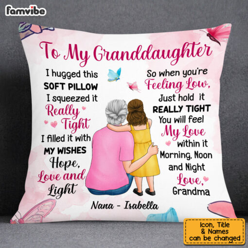 Personalized To My Granddaughter Hug This Pillow