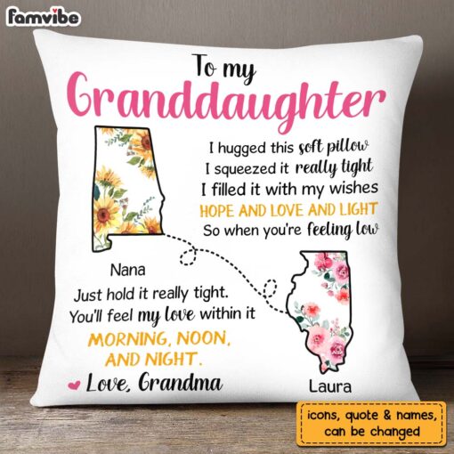 Personalized To My Granddaughter Long Distance Pillow