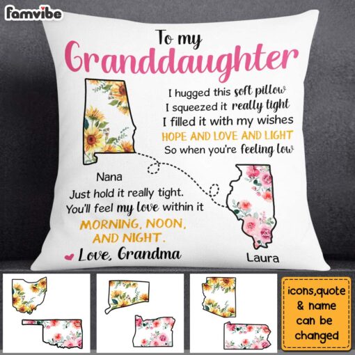 Personalized To My Granddaughter Long Distance Pillow