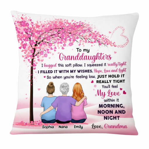 Personalized To My Granddaughter Love Tree Hug This Pillow