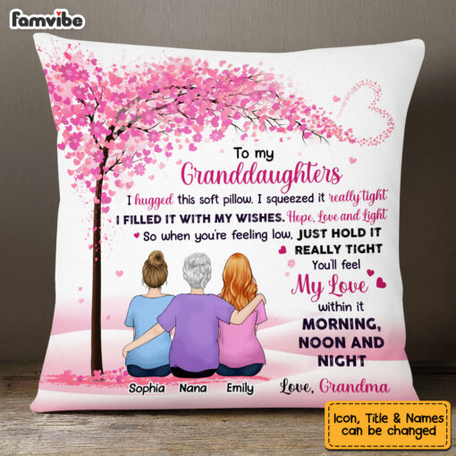 Personalized To My Granddaughter Love Tree Hug This Pillow