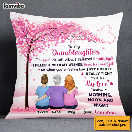 Personalized To My Granddaughter Love Tree Hug This Pillow