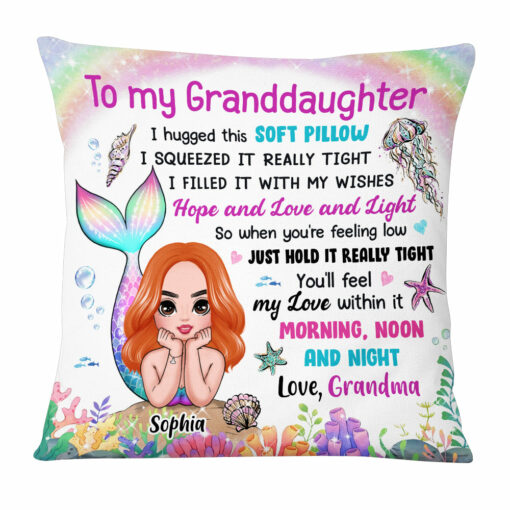 Personalized To My Granddaughter Mermaid Hug This Pillow