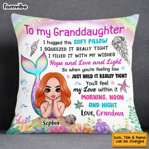 Personalized To My Granddaughter Mermaid Hug This Pillow