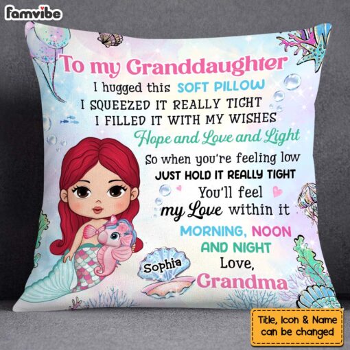 Personalized To My Granddaughter Mermaid Pillow