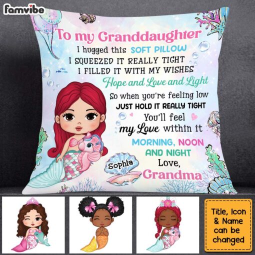 Personalized To My Granddaughter Mermaid Pillow