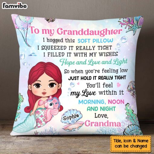 Personalized To My Granddaughter Mermaid Pillow