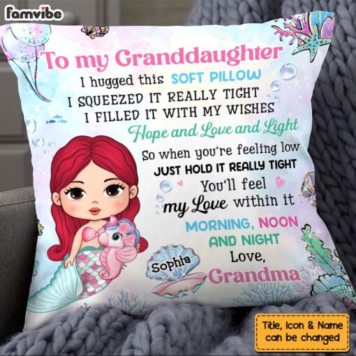 Personalized To My Granddaughter Mermaid Pillow