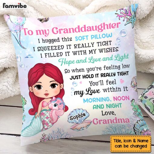 Personalized To My Granddaughter Mermaid Pillow