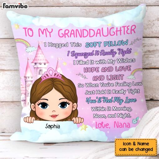 Personalized To My Granddaughter Princess Theme Pillow